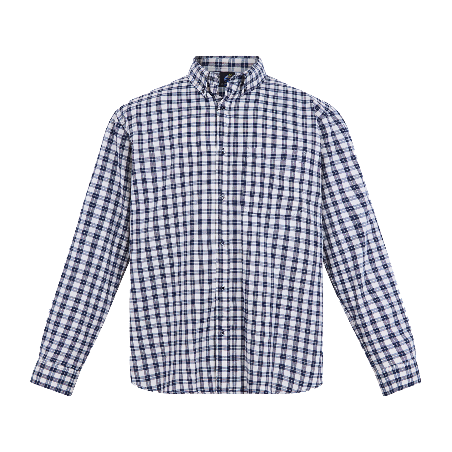 Camisa de manga larga a cuadros azul marino