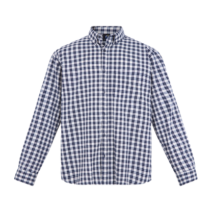 Camisa de manga larga a cuadros azul marino