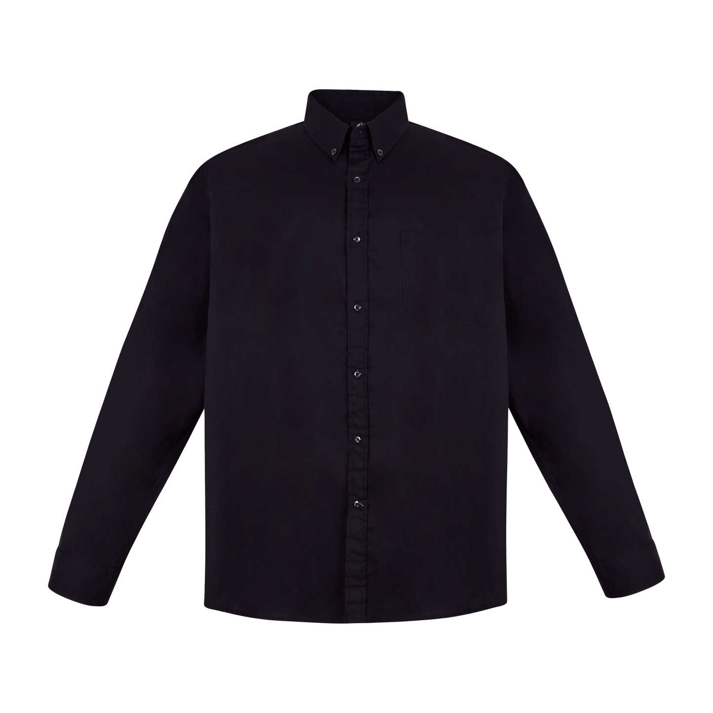 Camisa de manga larga color negro con bolsillo