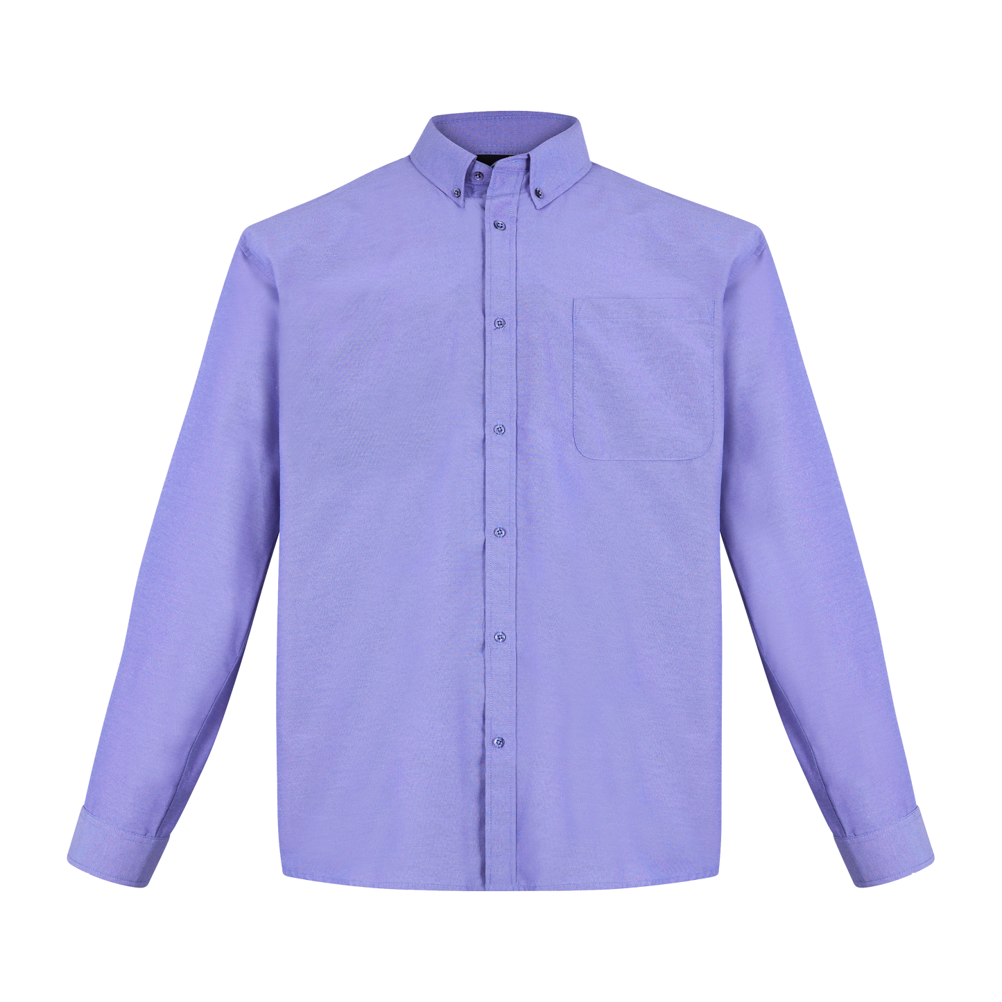 Camisa de manga larga color azul marino con bolsillo