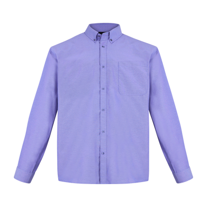 Camisa de manga larga color azul marino con bolsillo
