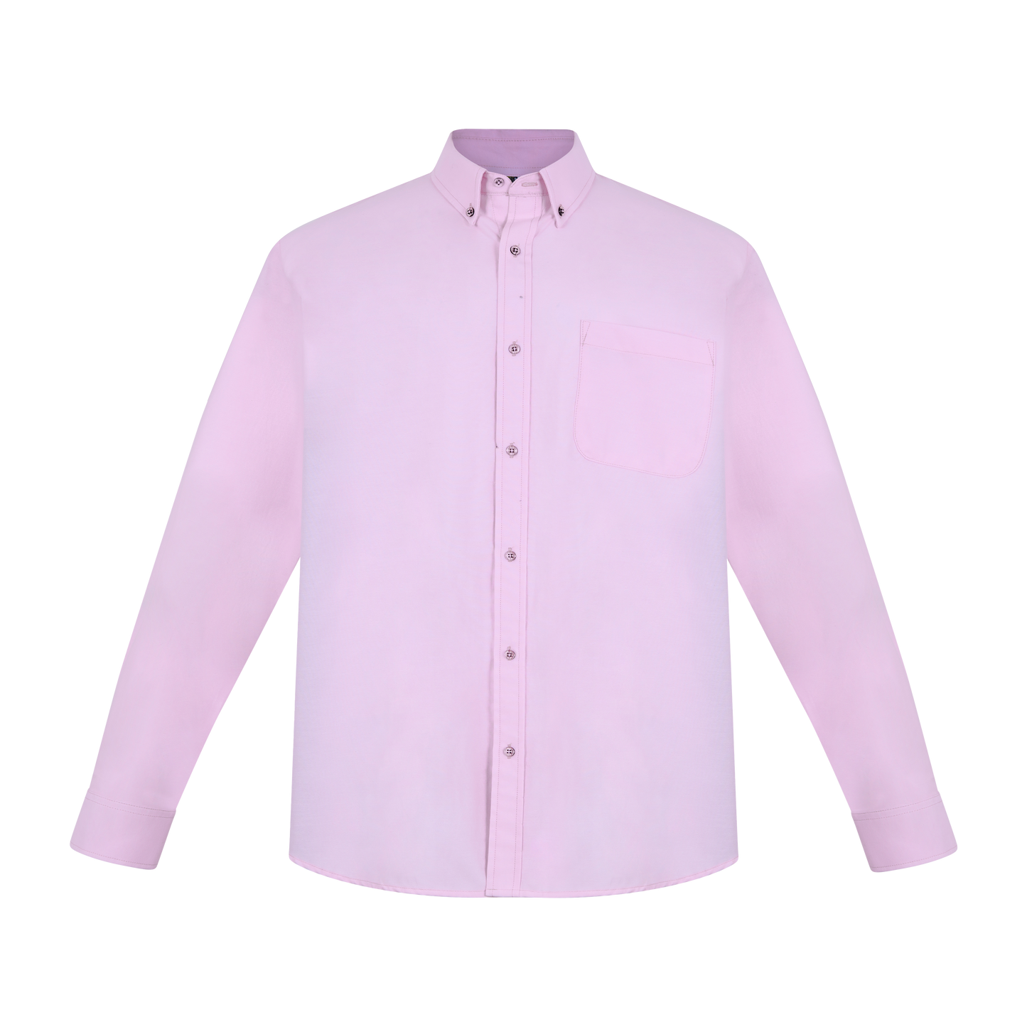 Camisa de manga larga color rosa con bolsillo