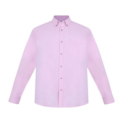 Camisa de manga larga color rosa con bolsillo