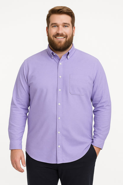 Camisa de manga larga color azul marino con bolsillo
