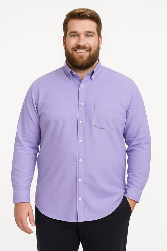 Camisa de manga larga color azul marino con bolsillo