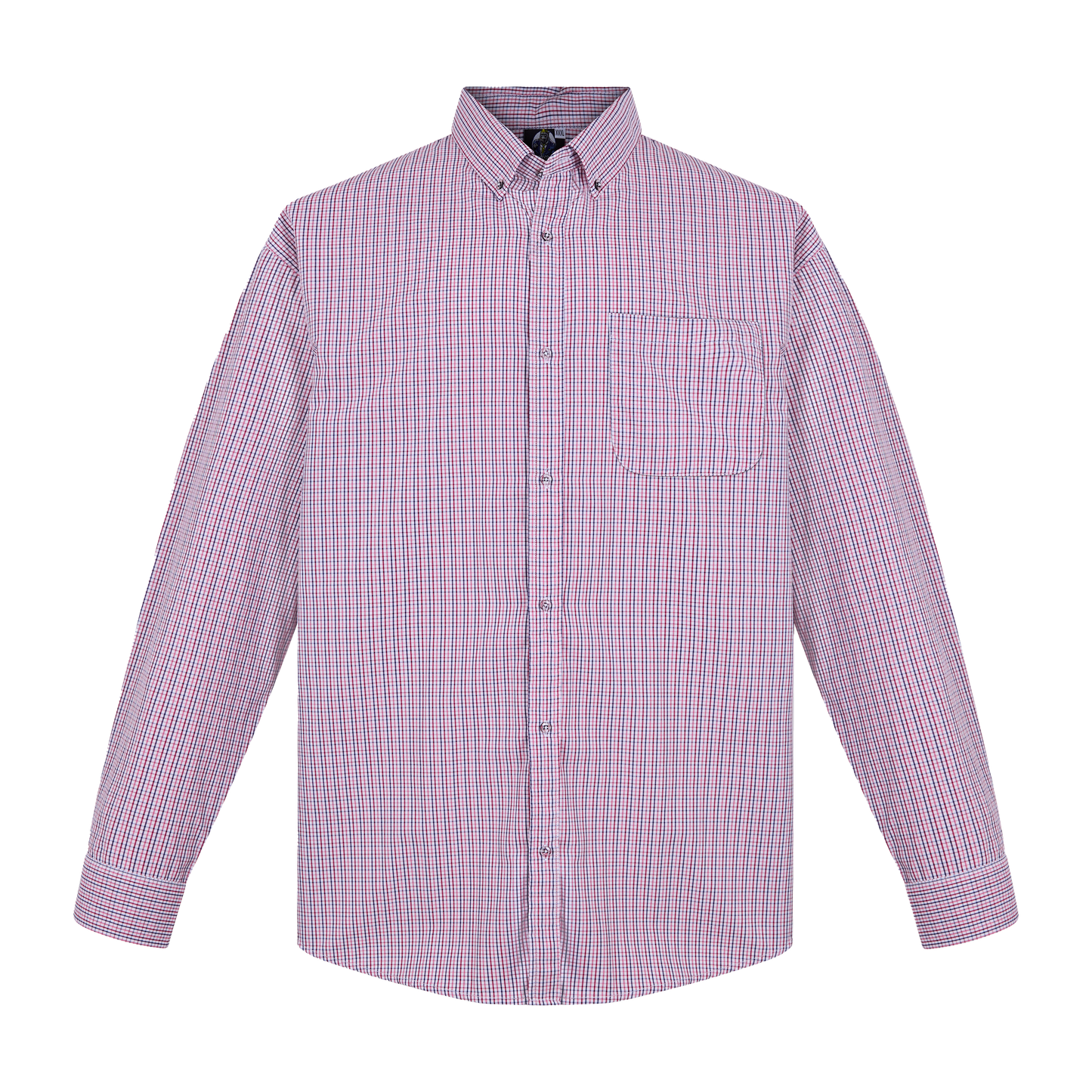 Camisa de manga larga cuadros rojo y blanco con bolsillo