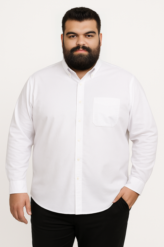 Camisa de manga larga color blanco con bolsillo