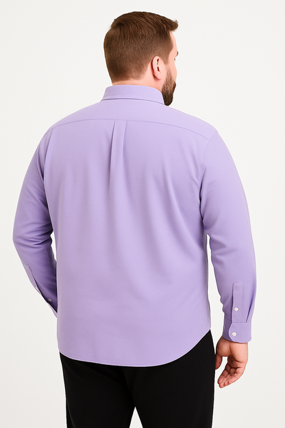 Camisa de manga larga color lila con bolsillo