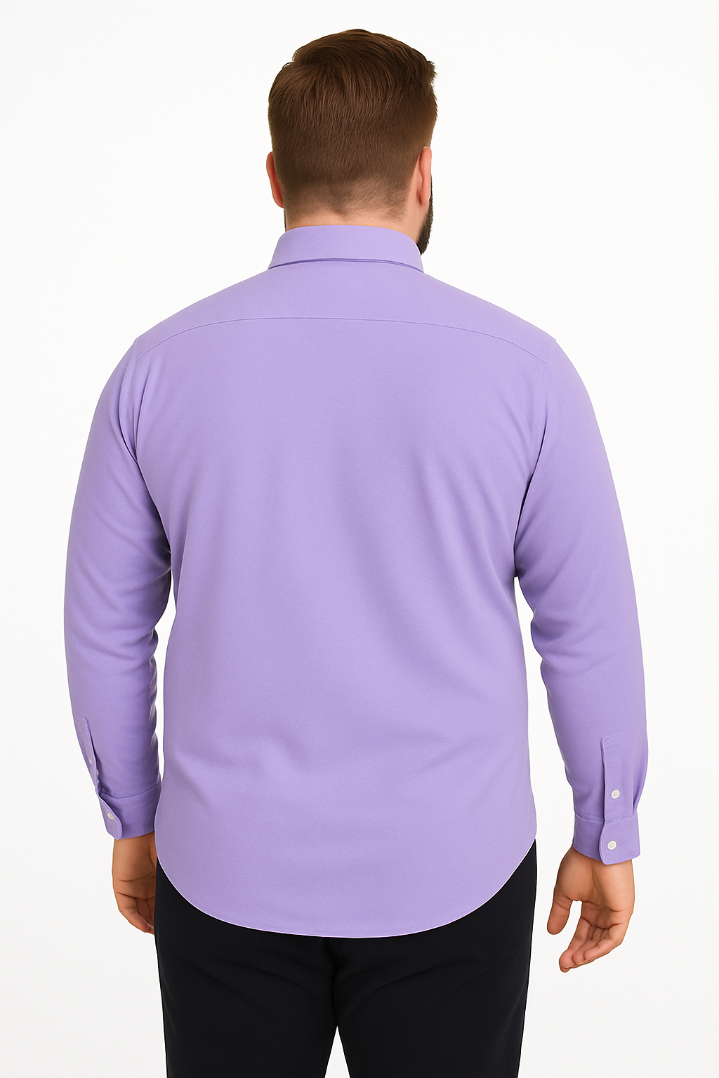 Camisa de manga larga color azul marino con bolsillo