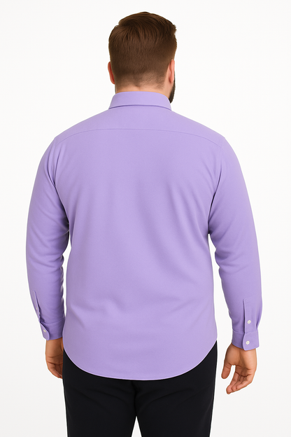 Camisa de manga larga color azul marino con bolsillo